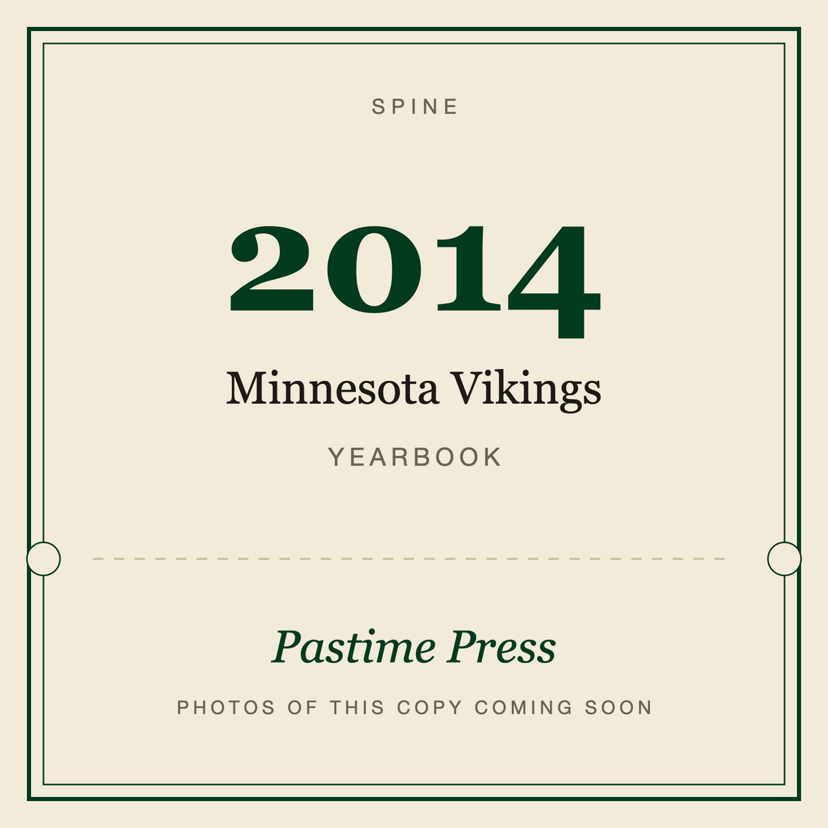 2014 Minnesota Vikings Yearbook, spine