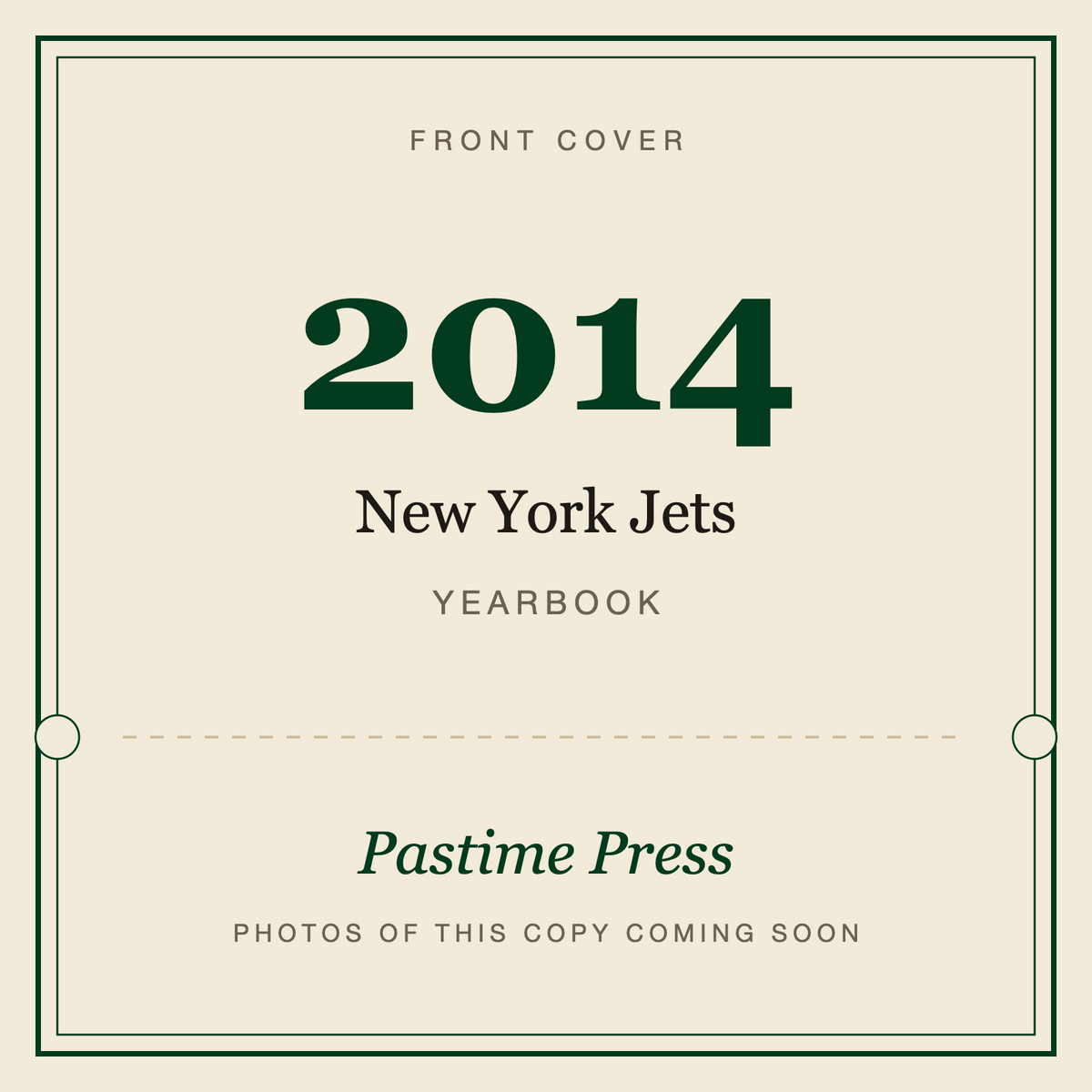2014 New York Jets Yearbook, front cover