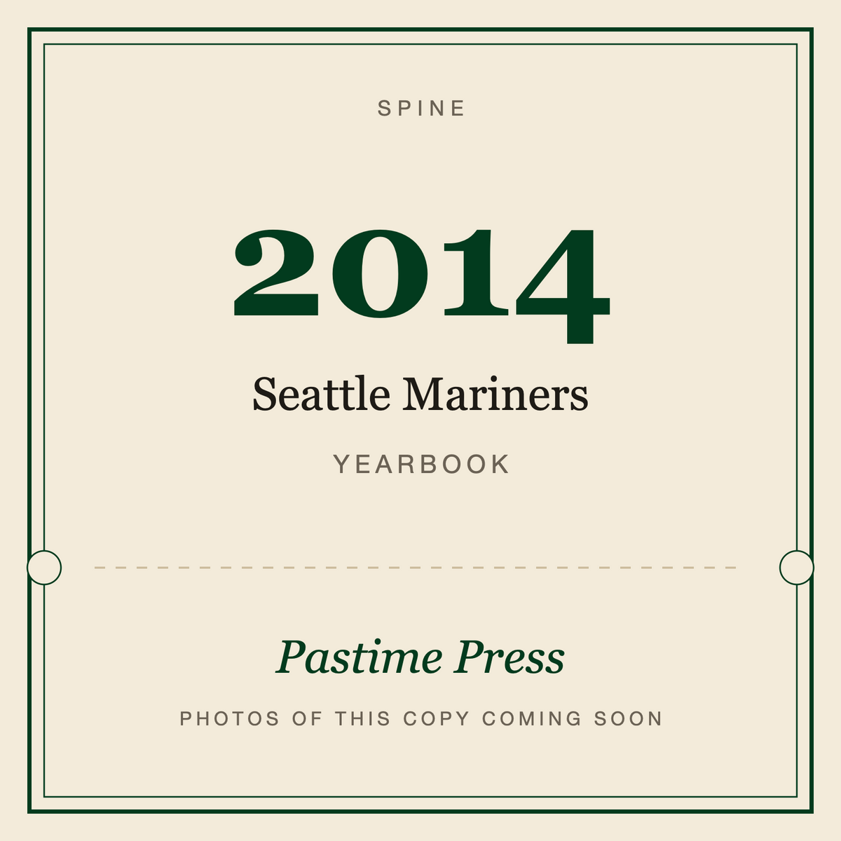 2014 Seattle Mariners Yearbook, spine