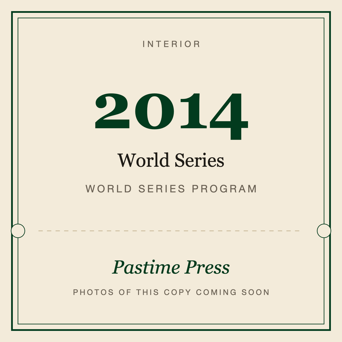 2014 World Series Program, interior