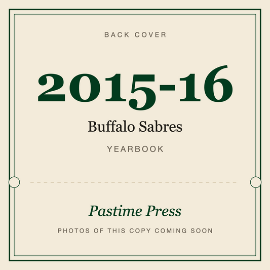 2015-16 Buffalo Sabres Yearbook, back cover