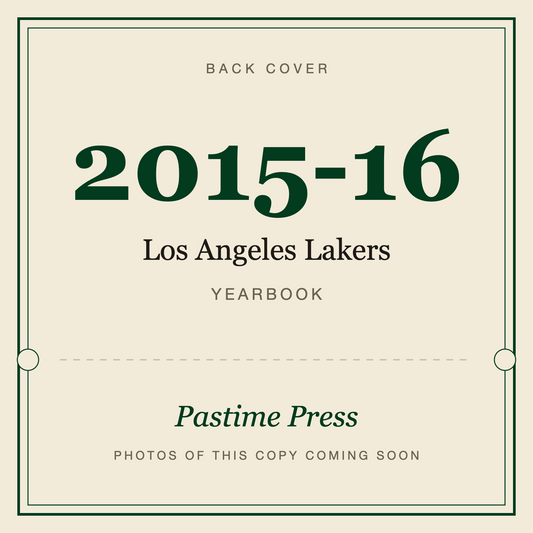 2015-16 Los Angeles Lakers Yearbook, back cover