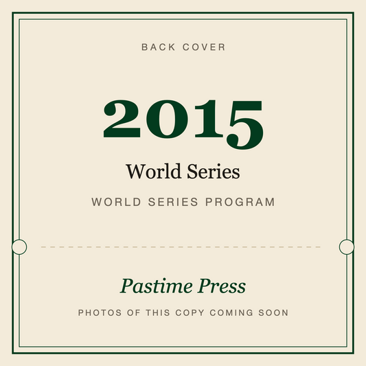 2015 World Series Program, back cover