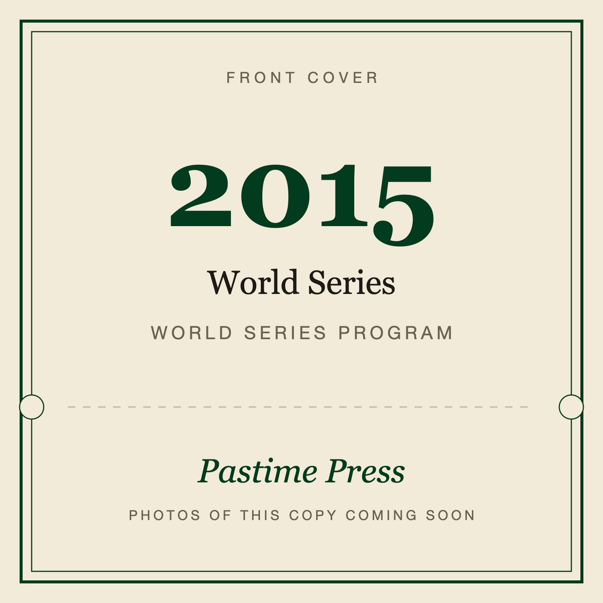 2015 World Series Program, front cover