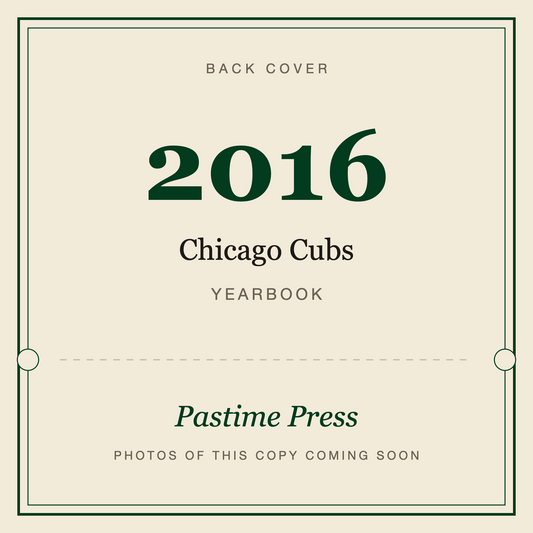 2016 Chicago Cubs Yearbook, back cover