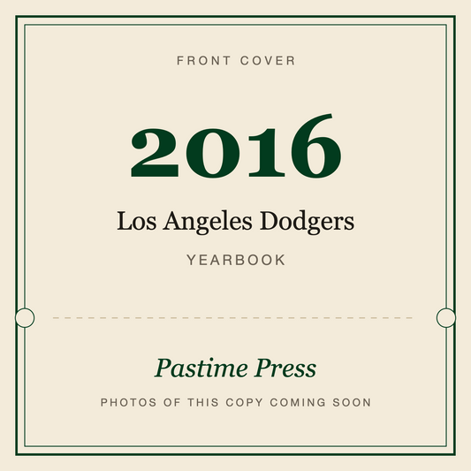 2016 Los Angeles Dodgers Yearbook, front cover