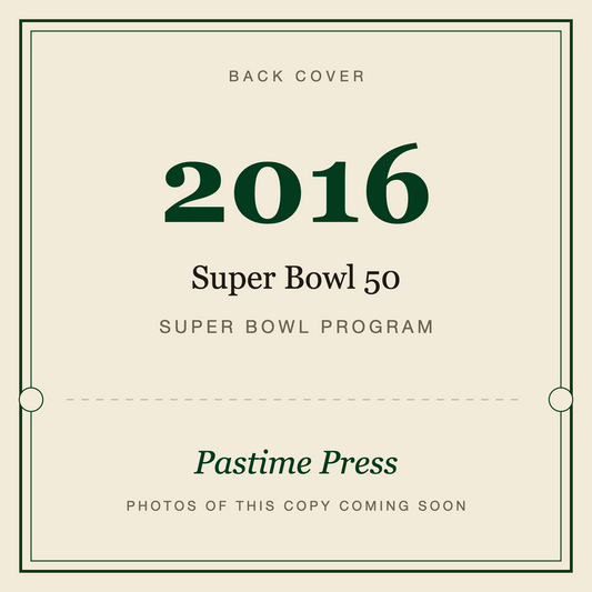 2016 Super Bowl 50 Program, back cover