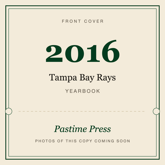 2016 Tampa Bay Rays Yearbook, front cover