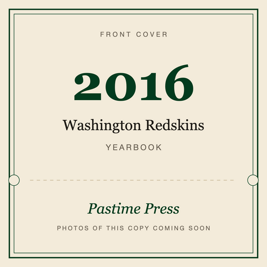 2016 Washington Redskins Yearbook, front cover