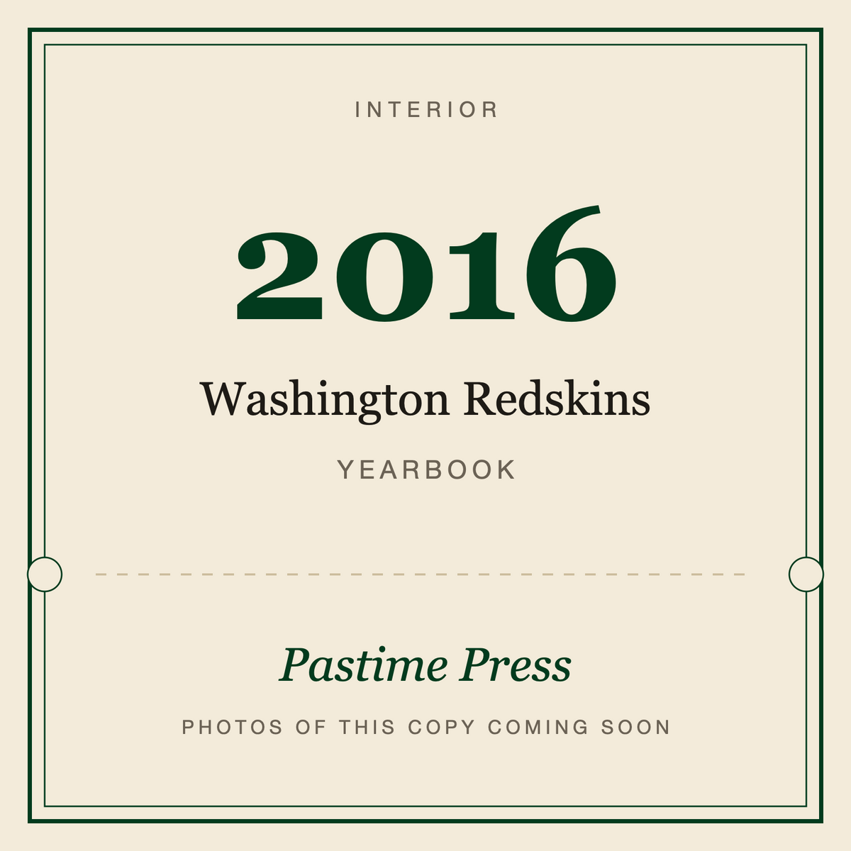 2016 Washington Redskins Yearbook, interior