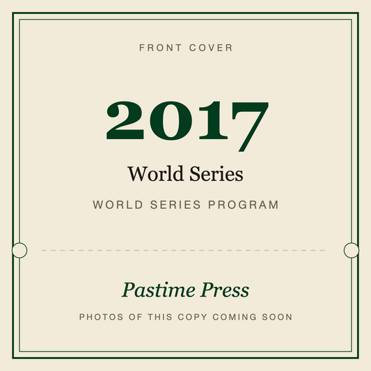 2017 World Series Program, front cover