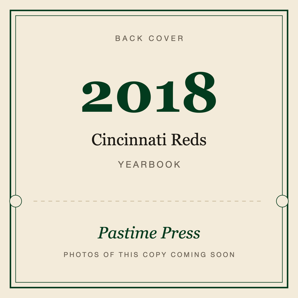 2018 Cincinnati Reds Yearbook, back cover