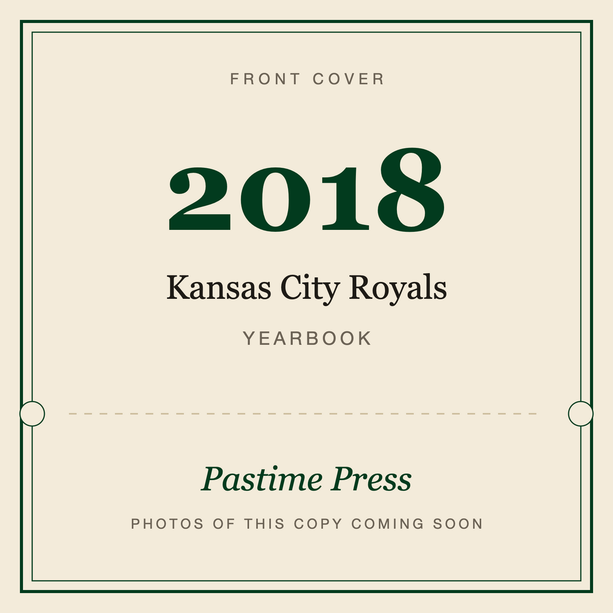 2018 Kansas City Royals Yearbook, front cover