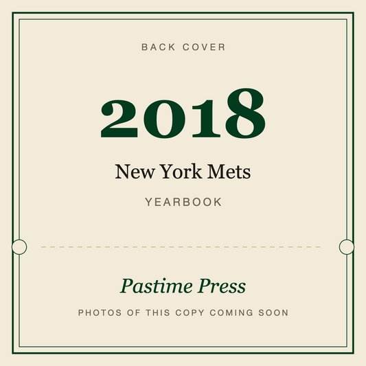 2018 New York Mets Yearbook, back cover