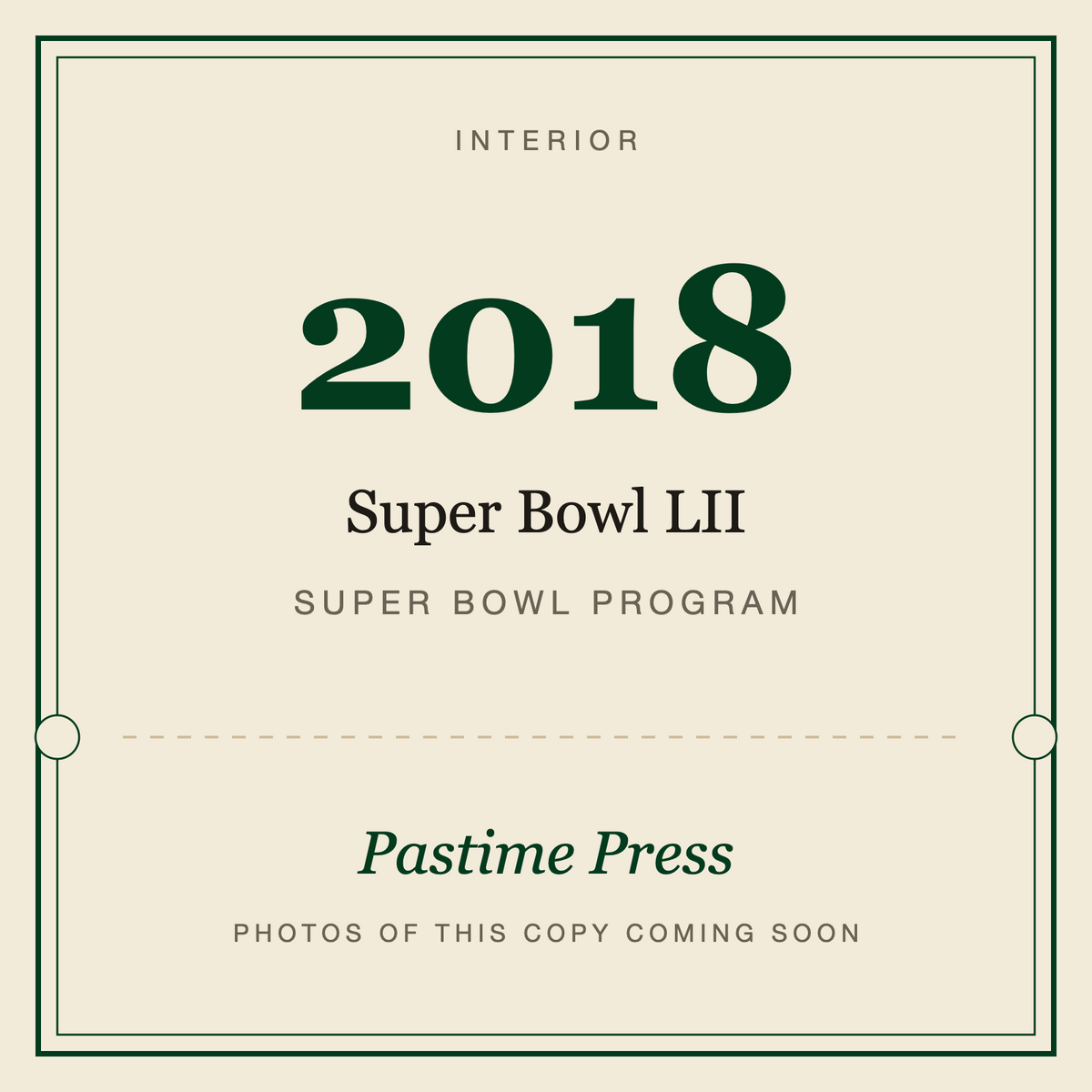 2018 Super Bowl LII Program, interior