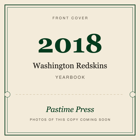 2018 Washington Redskins Yearbook, front cover