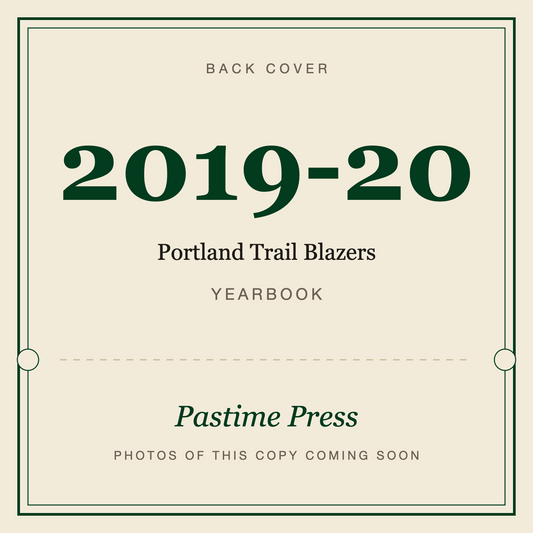 2019-20 Portland Trail Blazers Yearbook, back cover
