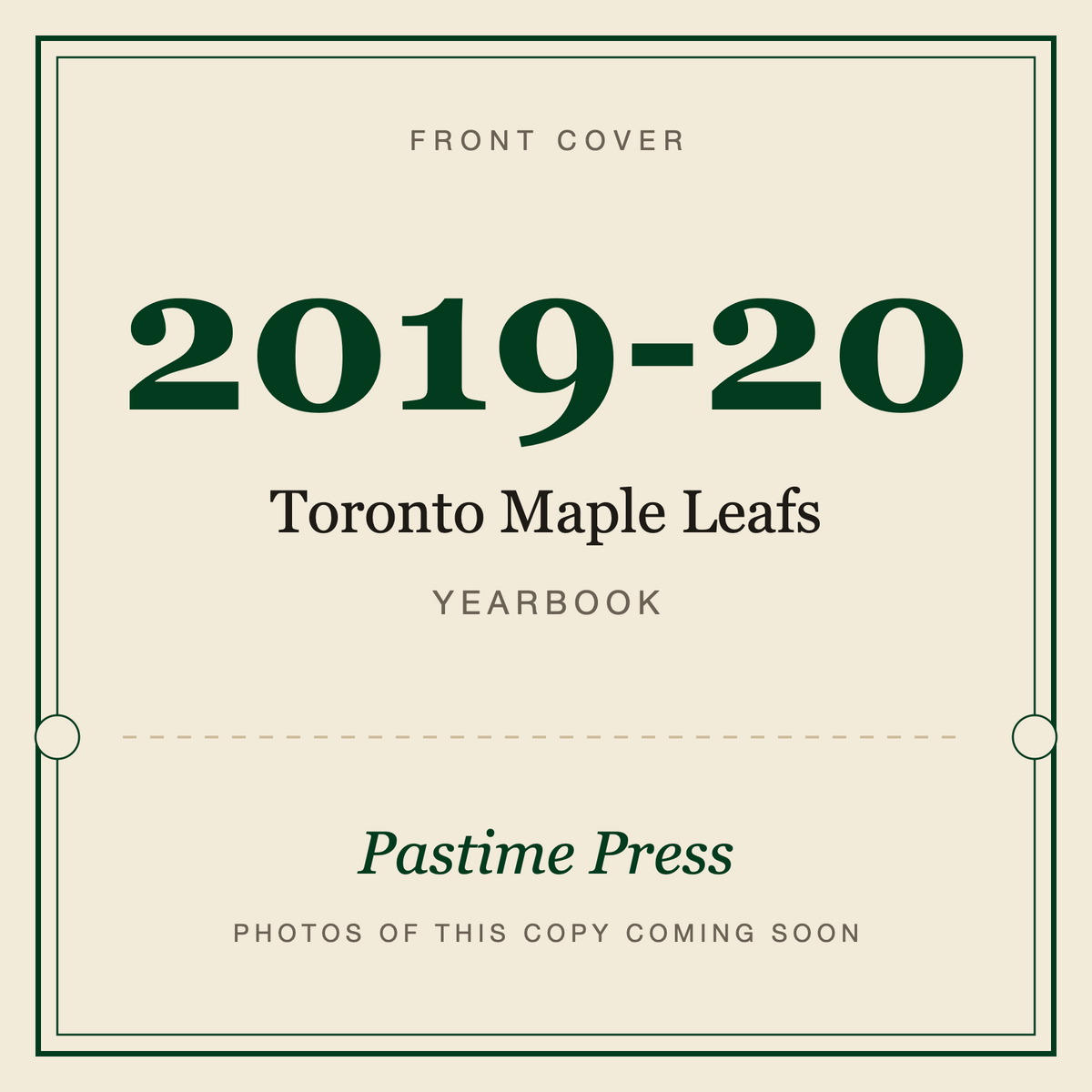 2019-20 Toronto Maple Leafs Yearbook, front cover
