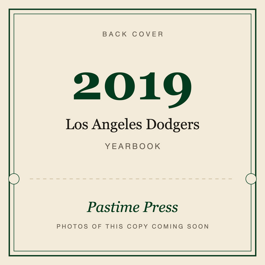 2019 Los Angeles Dodgers Yearbook, back cover
