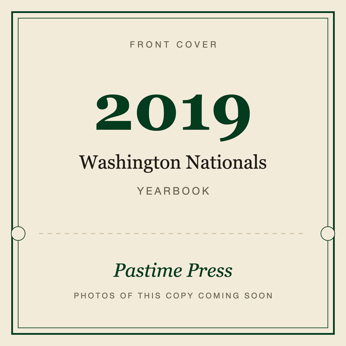 2019 Washington Nationals Yearbook, front cover
