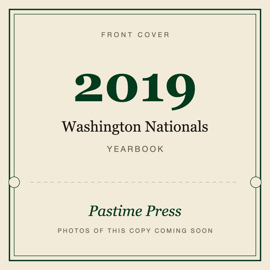 2019 Washington Nationals Yearbook, front cover