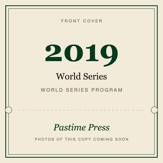 2019 World Series Program, front cover