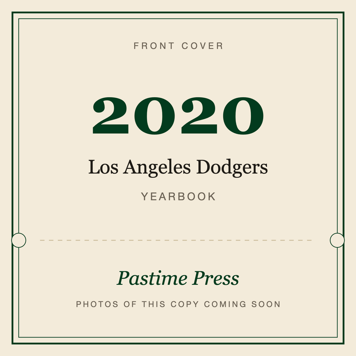 2020 Los Angeles Dodgers Yearbook, front cover