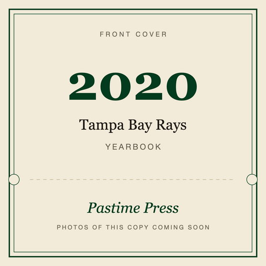 2020 Tampa Bay Rays Yearbook, front cover