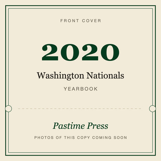 2020 Washington Nationals Yearbook, front cover