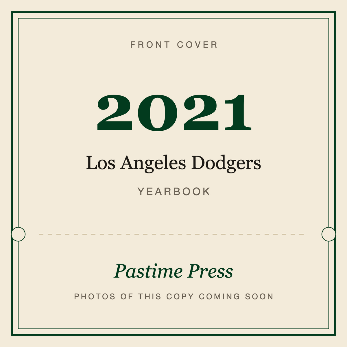 2021 Los Angeles Dodgers Yearbook, front cover