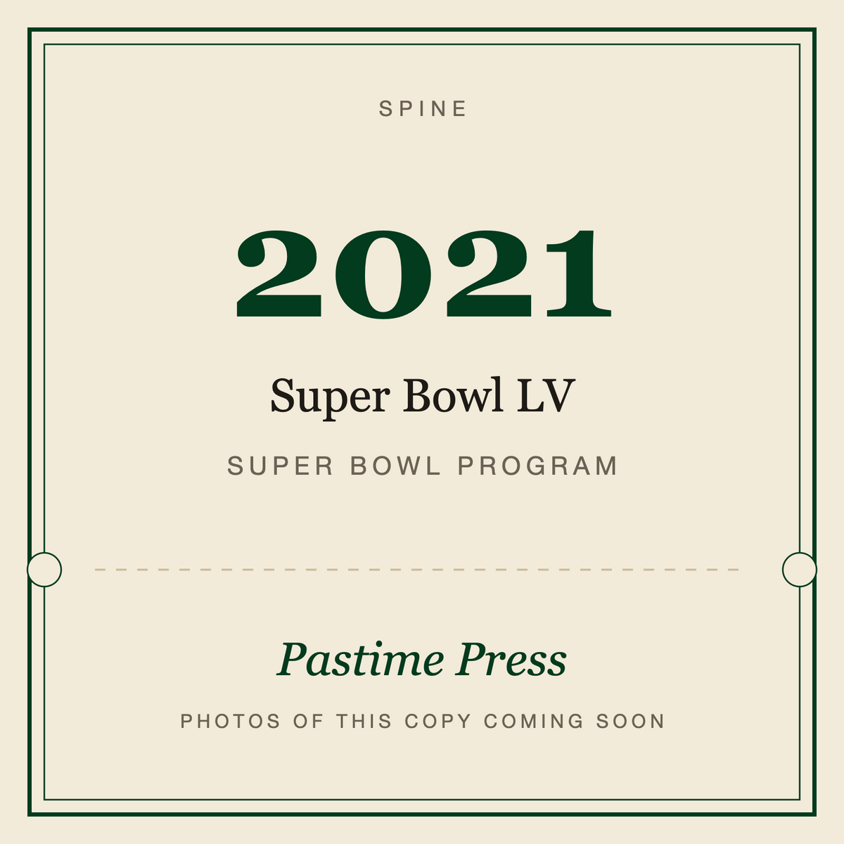 2021 Super Bowl LV Program, spine