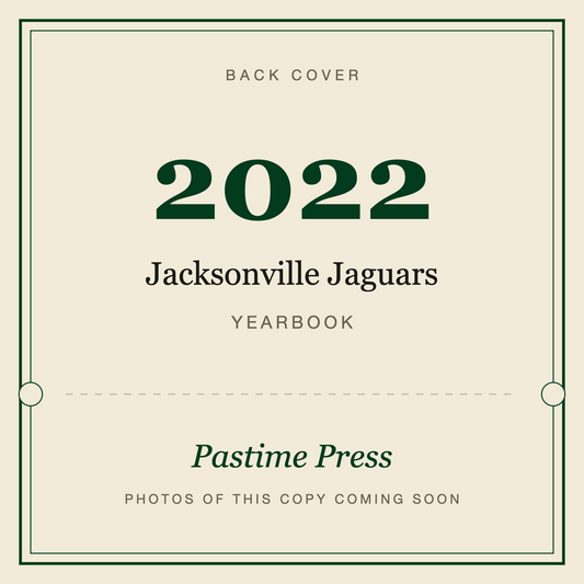 2022 Jacksonville Jaguars Yearbook, back cover