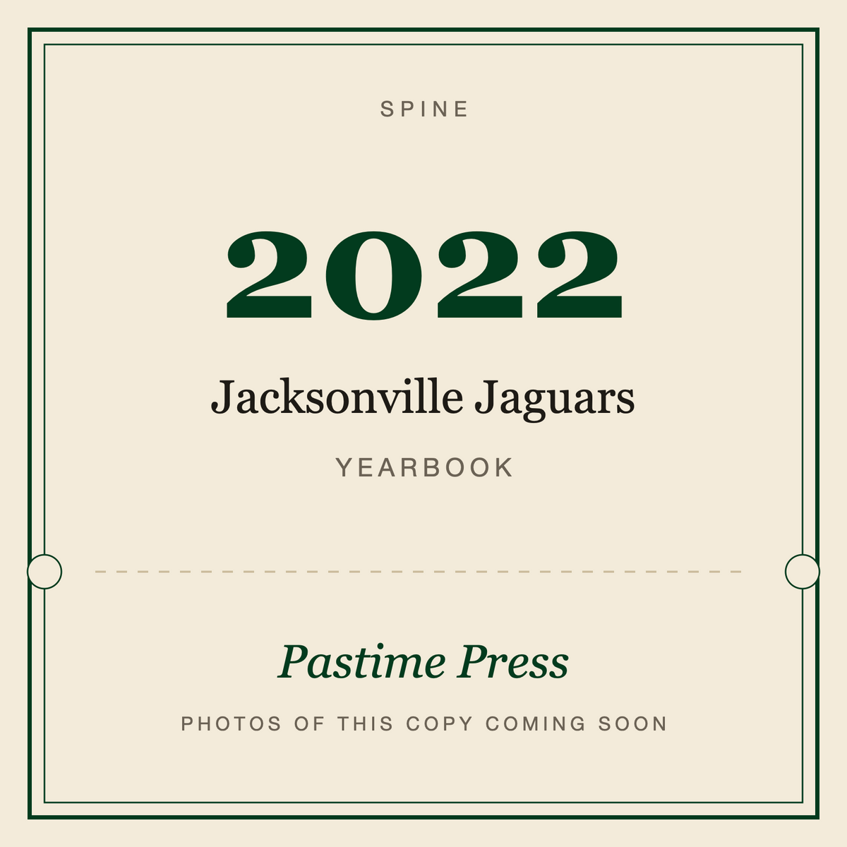 2022 Jacksonville Jaguars Yearbook, spine