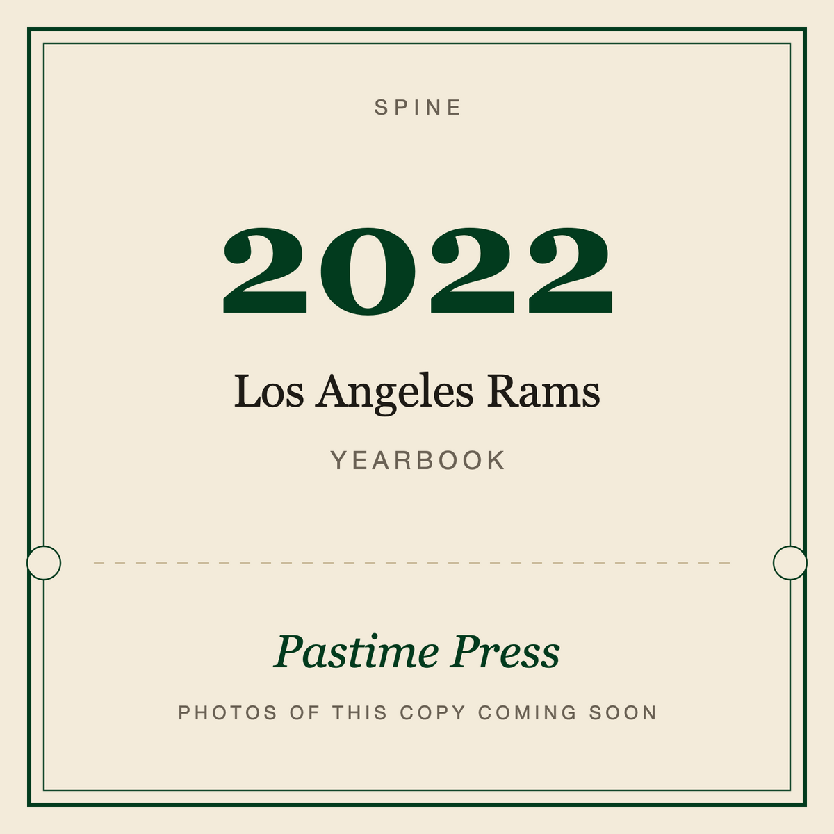2022 Los Angeles Rams Yearbook, spine