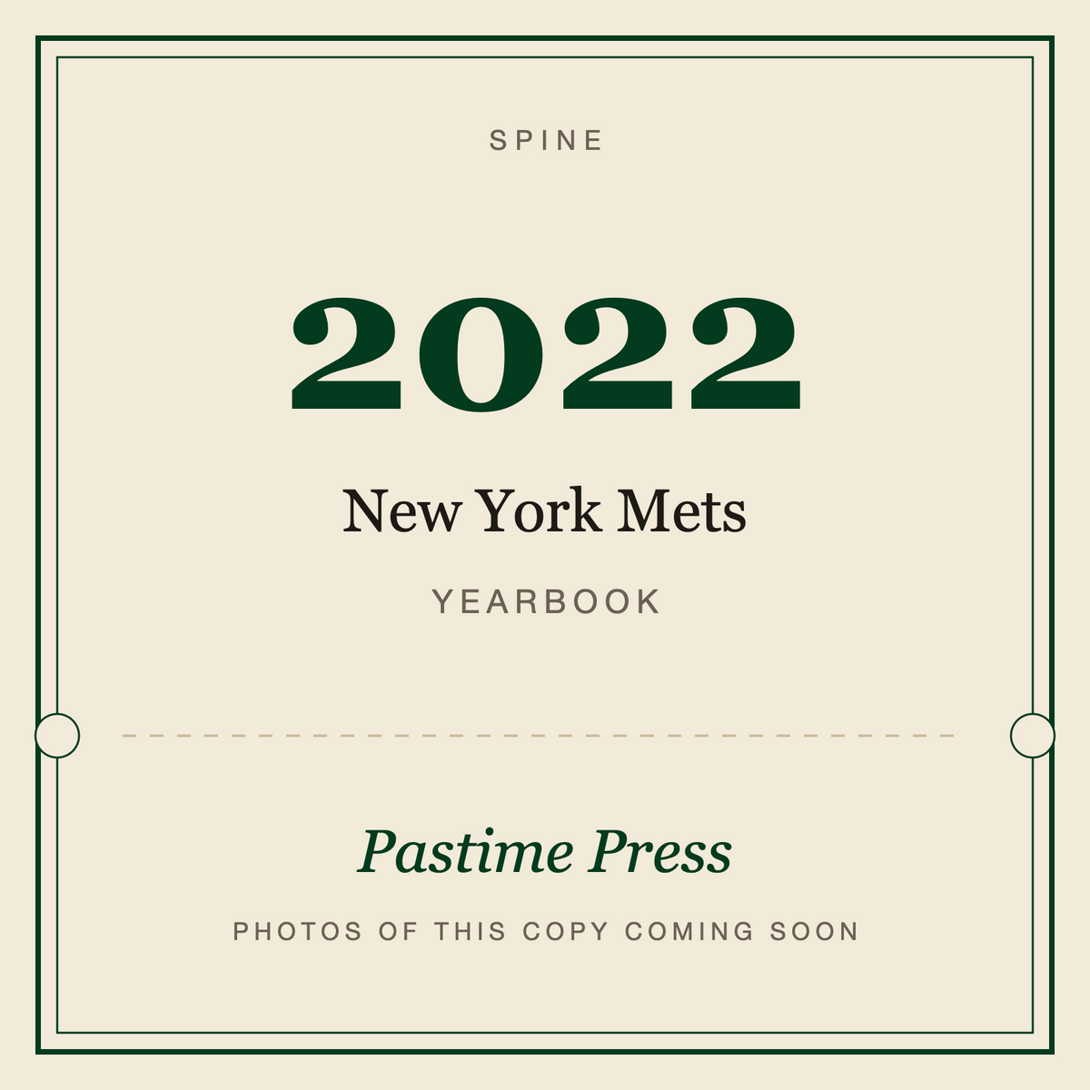 2022 New York Mets Yearbook, spine