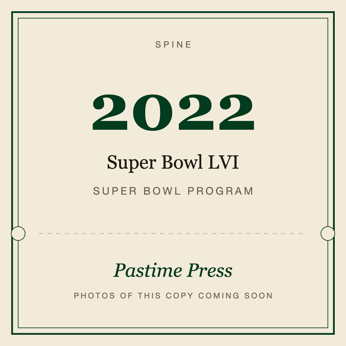 2022 Super Bowl LVI Program, spine