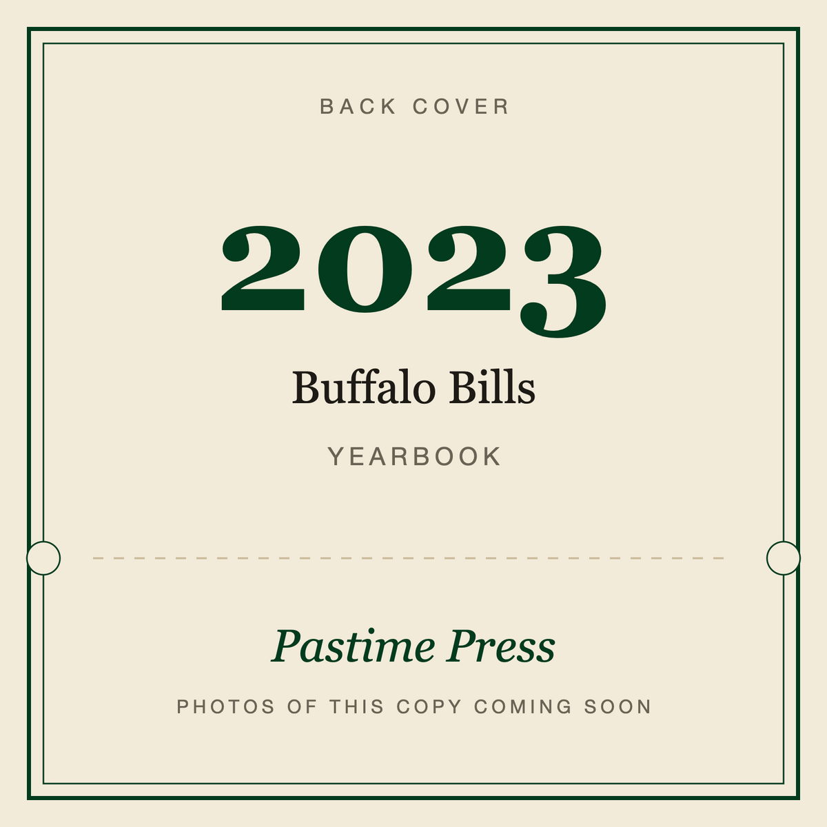 2023 Buffalo Bills Yearbook, back cover