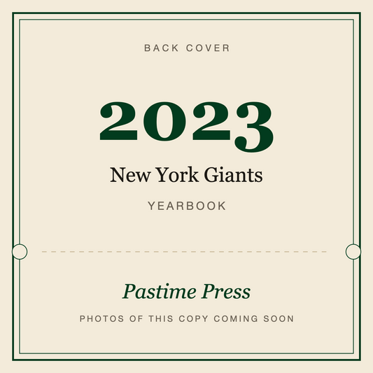 2023 New York Giants Football Yearbook, back cover