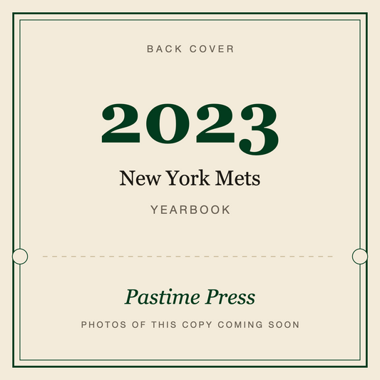 2023 New York Mets Yearbook, back cover