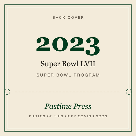 2023 Super Bowl LVII Program, back cover