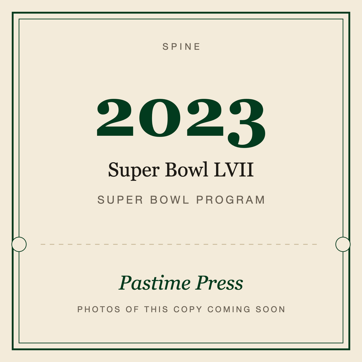 2023 Super Bowl LVII Program, spine