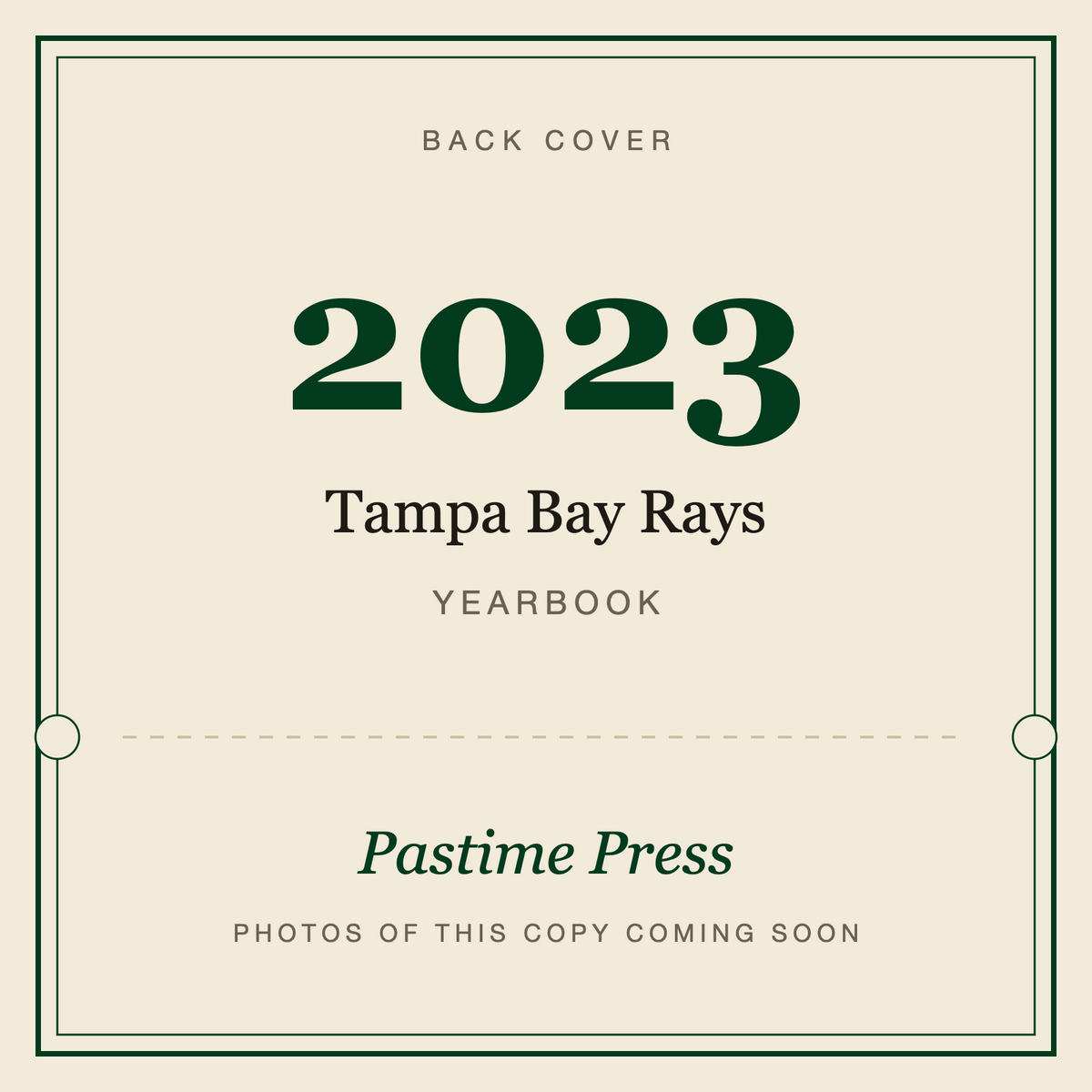 2023 Tampa Bay Rays Yearbook, back cover