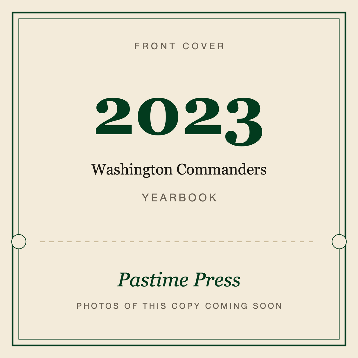 2023 Washington Commanders Yearbook, front cover