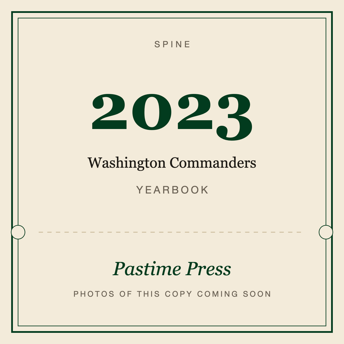 2023 Washington Commanders Yearbook, spine