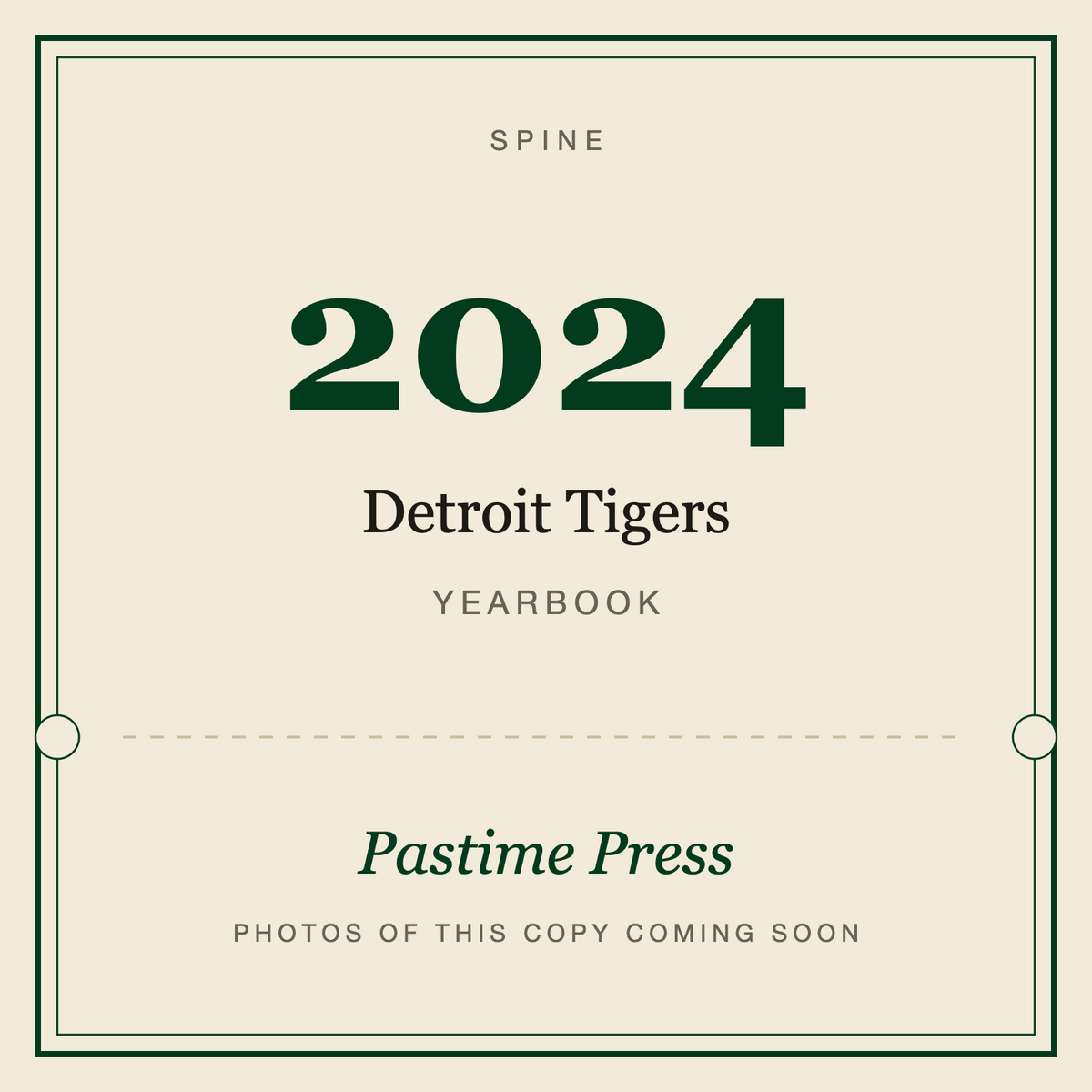 2024 Detroit Tigers Yearbook, spine