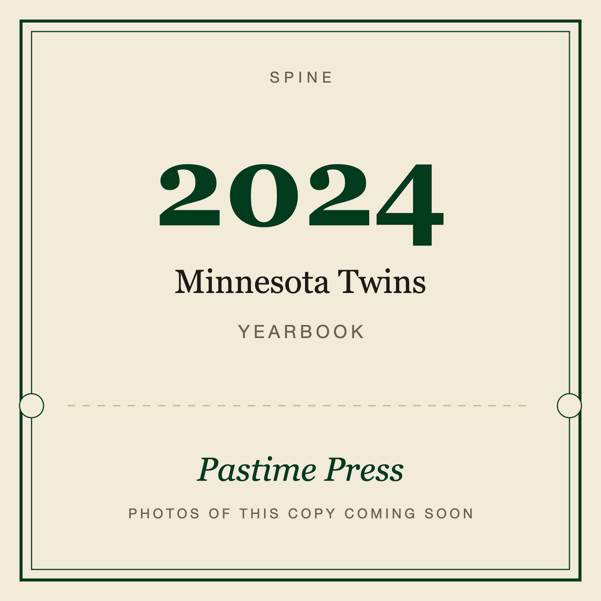 2024 Minnesota Twins Yearbook, spine