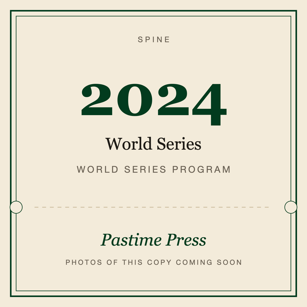 2024 World Series Program, spine