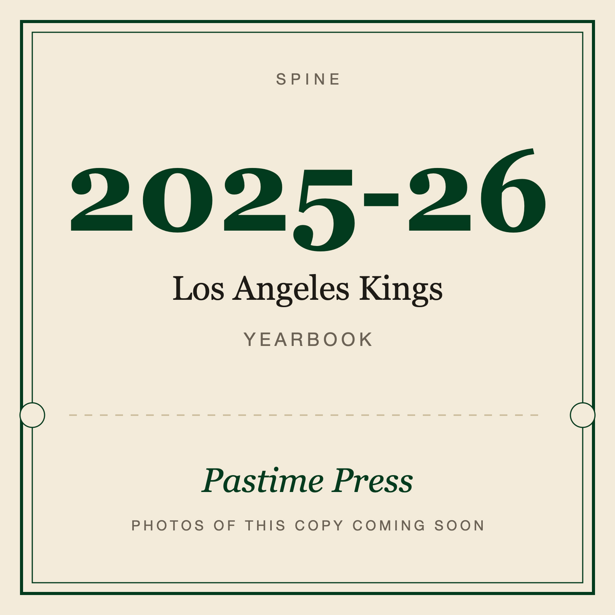 2025-26 Los Angeles Kings Yearbook, spine