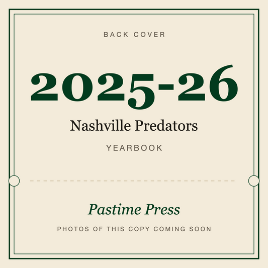 2025-26 Nashville Predators Yearbook, back cover
