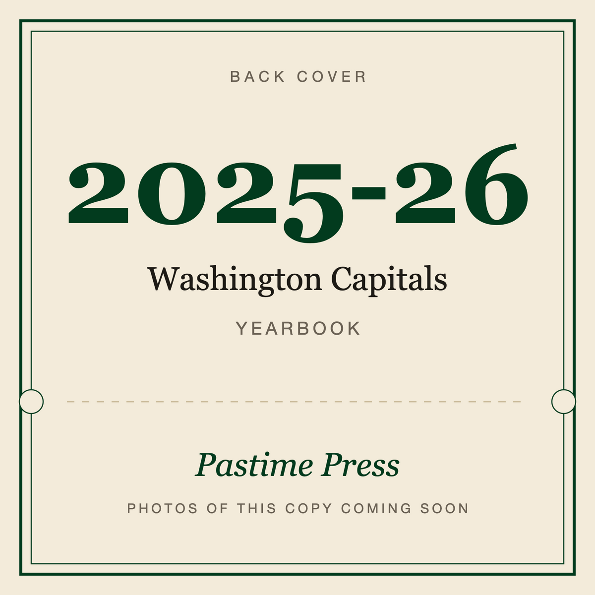 2025-26 Washington Capitals Yearbook, back cover